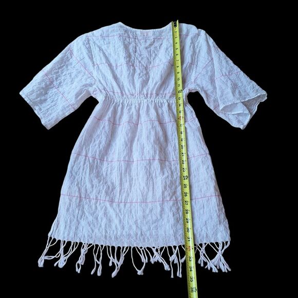 Tory Burch Caftan Striped Short Cotton Tunic Cover-Up Swim Cover Gauze sz Small - Picture 13 of 16